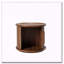 Ensemble de 2 tables basses rondes avec rangement à porte coulissante et colonne romaine cannelée