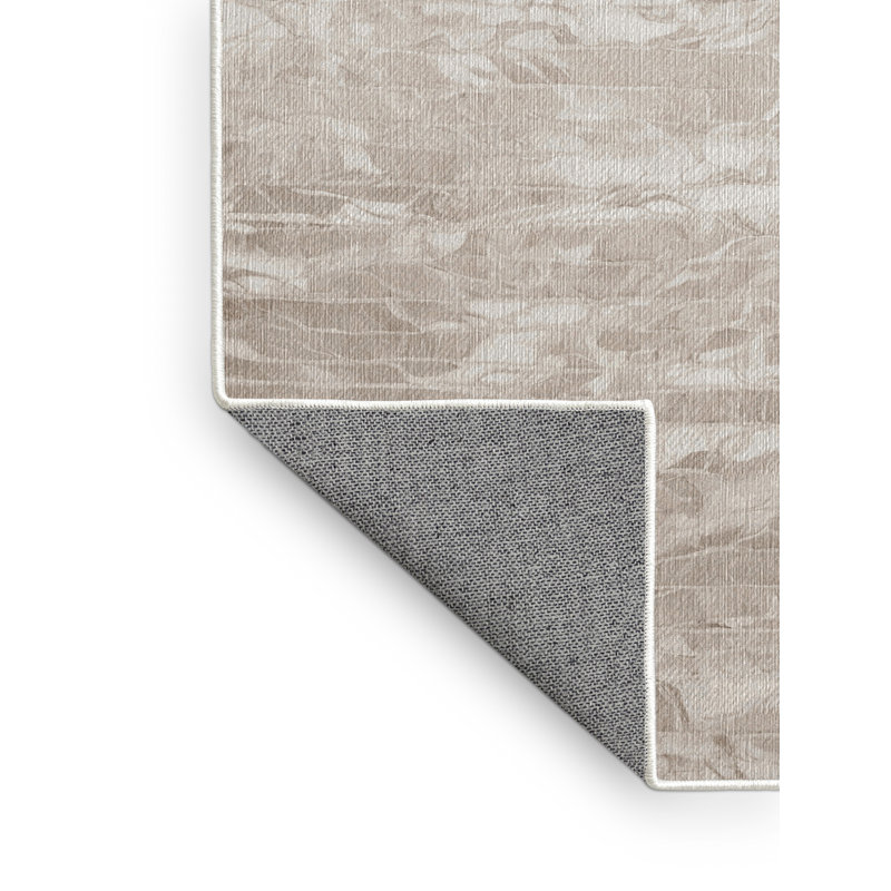 Machine Washable Beige Area Rug, Rectangle 5' x 8'