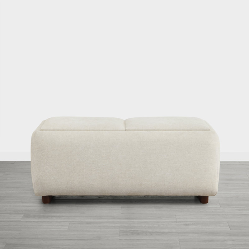 Arika 37'' Wide Rectangle Upholstered Storage Ottoman, Beige