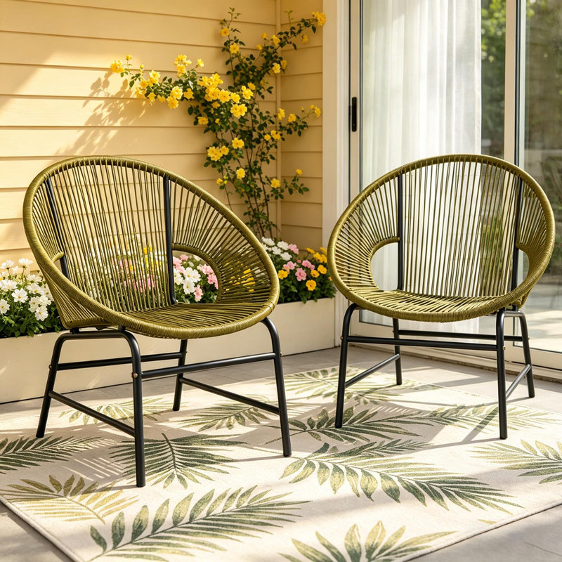 Chaise de patio intérieur / extérieur (ensemble de 2), Vert