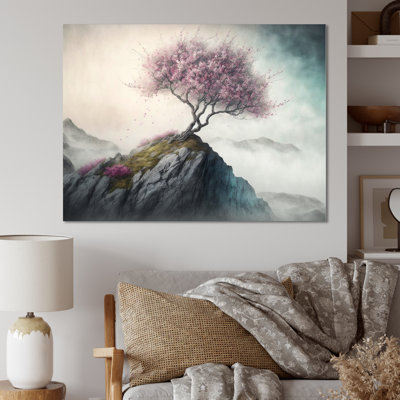 Mountain Top Cherry Blossom V - Art mural moderne sur toile