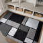 Tapis gris / blanc / noir à motif géométrique Astika-97673488