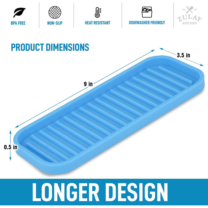 Porte-éponge en silicone pour cuisine Zulay, Bleu