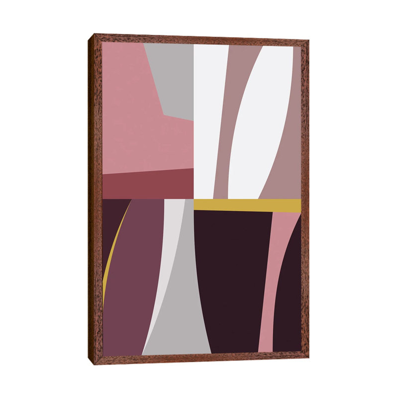 Organic Geometric I Red - Print on Canvas, 66.04 cm H x 45.72 cm W, Brown Framed
