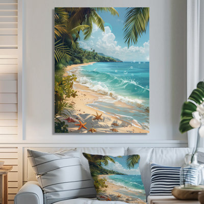 Étoile de mer sur une plage tropicale II - art mural plage