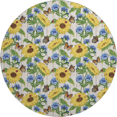Premium Machine Washable Cerrito AMF171 Yellow Rug