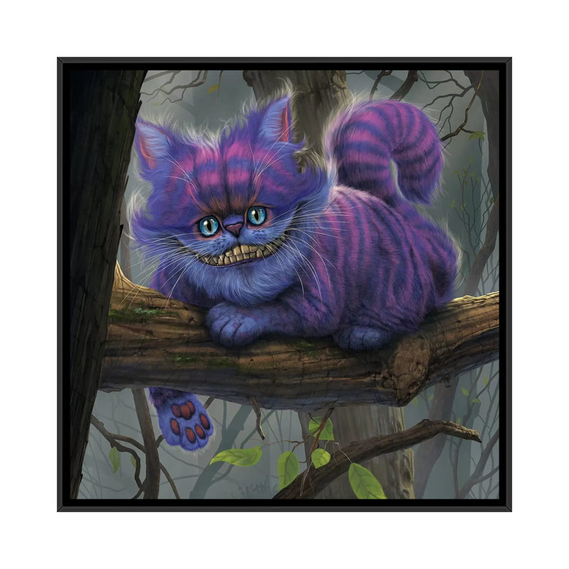Cheshire Cat by Vincent Hie - Print on Canvas, Black Framed, 66.04 cm H x 66.04 cm W