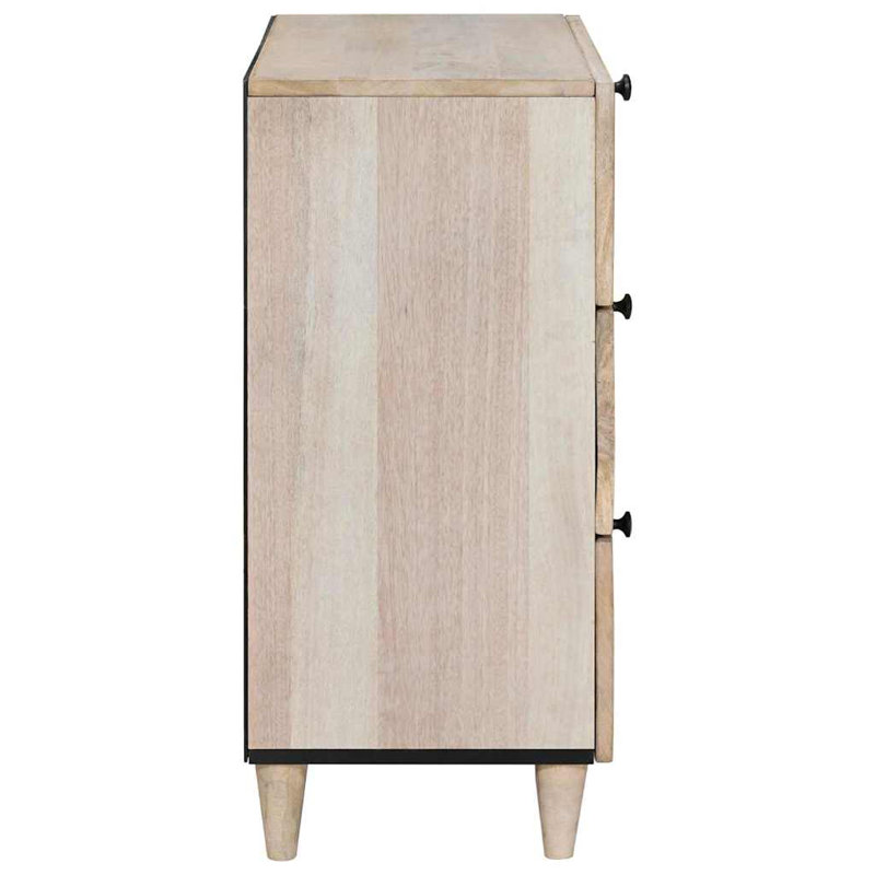 50cm W Solid Wood Bedside Table, Beige