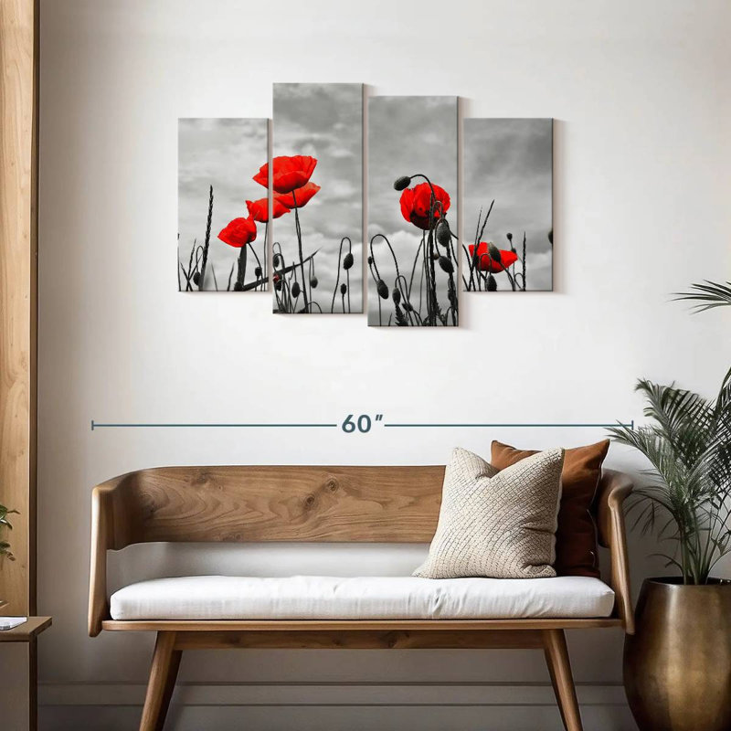 Harnek Pop Red Poppies, H 27 po x l 43 po
