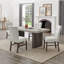  Sorlen Modern 5-piece Dining Set, 3d Faux Concrete Table With 6 Chairs-929902018