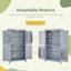 Armoire de rangement élégante pour salle de bain, unité de rangement pour salle de bain, armoire autoportante avec 4 portes, tablettes réglables, tablettes adaptables-129597971
