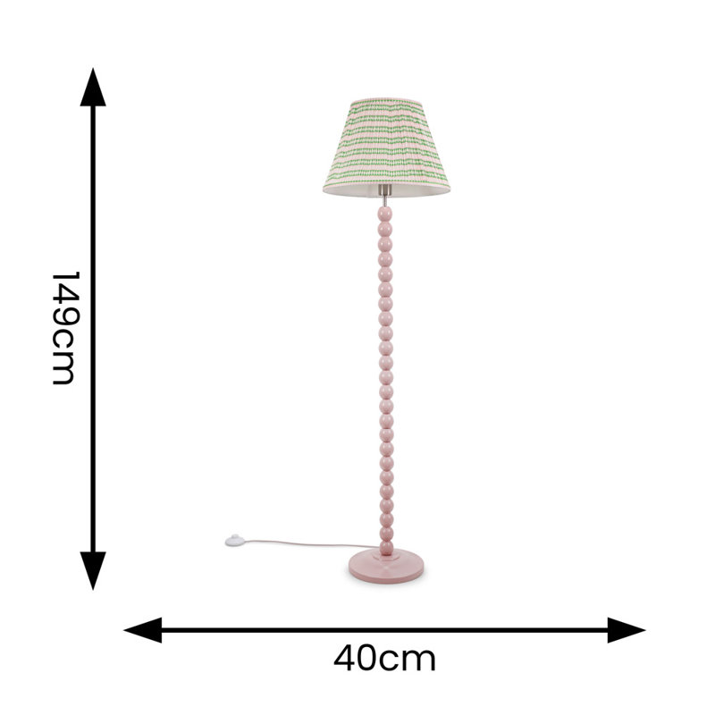 Bobbles 149cm Traditional Floor Lamp, Rose Pink