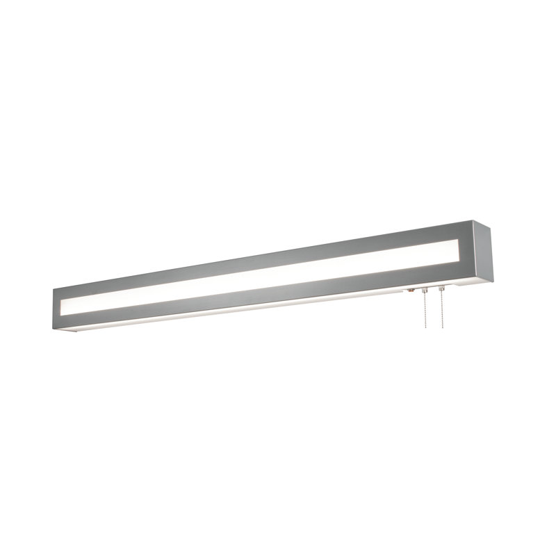 Isamar Acrylic Flush Mount, 5"H x 37"W x 4"D, Satin Nickel