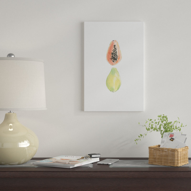 « papaye slice » par melissa selmin, reproduction d’impression sur toile tendue, H 60 po x l 40po x P 1,5 po, Pas de tapis