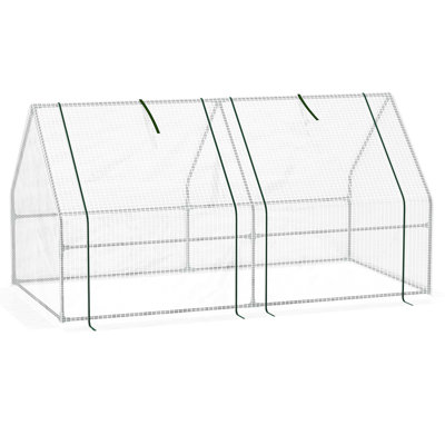 Mini serre blanche portative L 6 pi x l 3 po pour jardinage extérieur avec abri en PE protégé et solidité structurelle