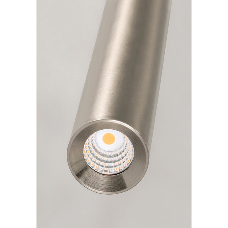 Luminaire suspendu grappe à 6 lumières DEL, Nickel satiné