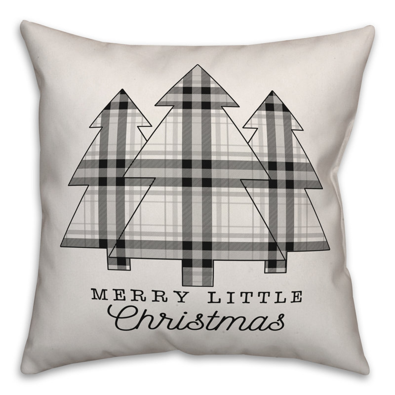  Coussin Merry Little Christmas Trees, 18 po x 18 po, Extérieur