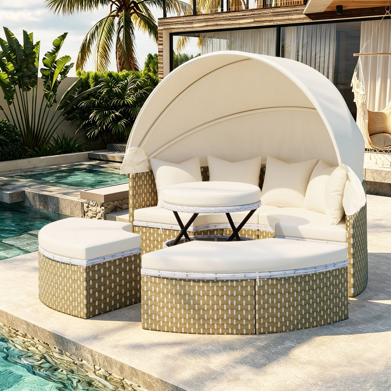 66.5'' Wide with Cushions, Beige, Natural