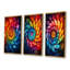 Ensemble de 3 décorations murales Fractal Colorfulfloral Spiral I - Abstract Fractal-96812561-96812567