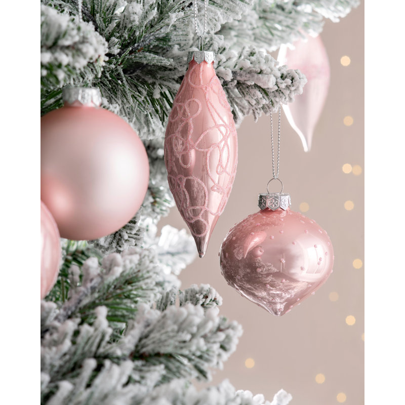 11cm Glass Bauble, Pink