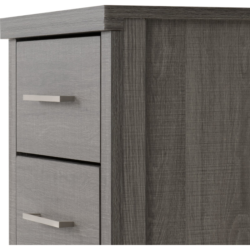 Arjon 3 Drawer Bedside Table, Black Wood Grain