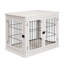 Mobilier de cage pour chien, petite table de bout pour cage de chien avec deux côtés qui s'ouvrent, porte verrouillable, chenil pour chiot d'intérieur, mignon et décoratif