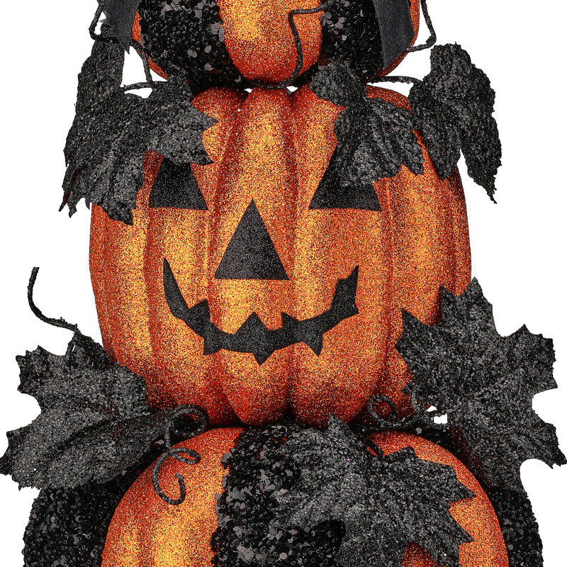 16" Glitter Pumpkin Stack