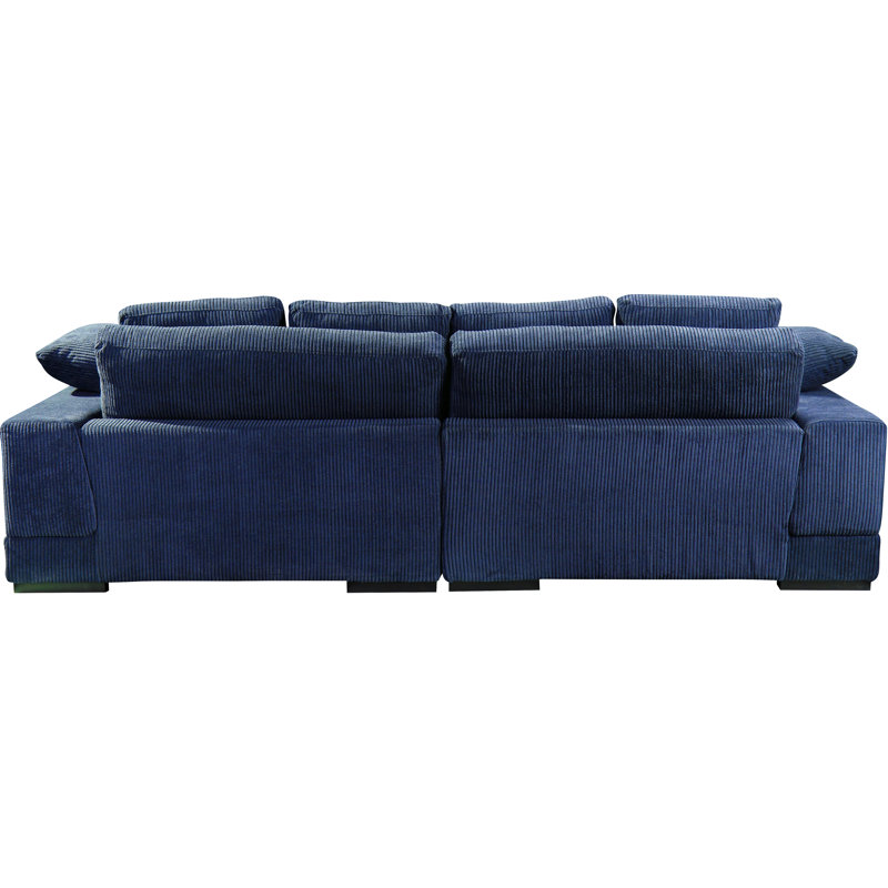 Plunge Sectional, Blue Corduroy