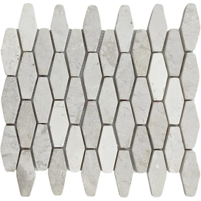 CNK Tile Small Elongated Hexagon Marble Mosaic Tile