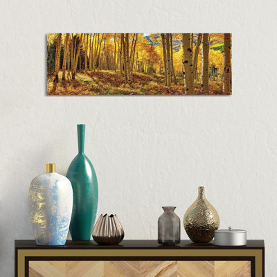 «Autumn Aspen Colorado Forest Panorama», reproduction de photo panoramique sur toile