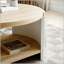 Table basse ronde à 2 niveaux avec rangement, plateau en bois rustique de 31 pouces pour un décor de salon moderne