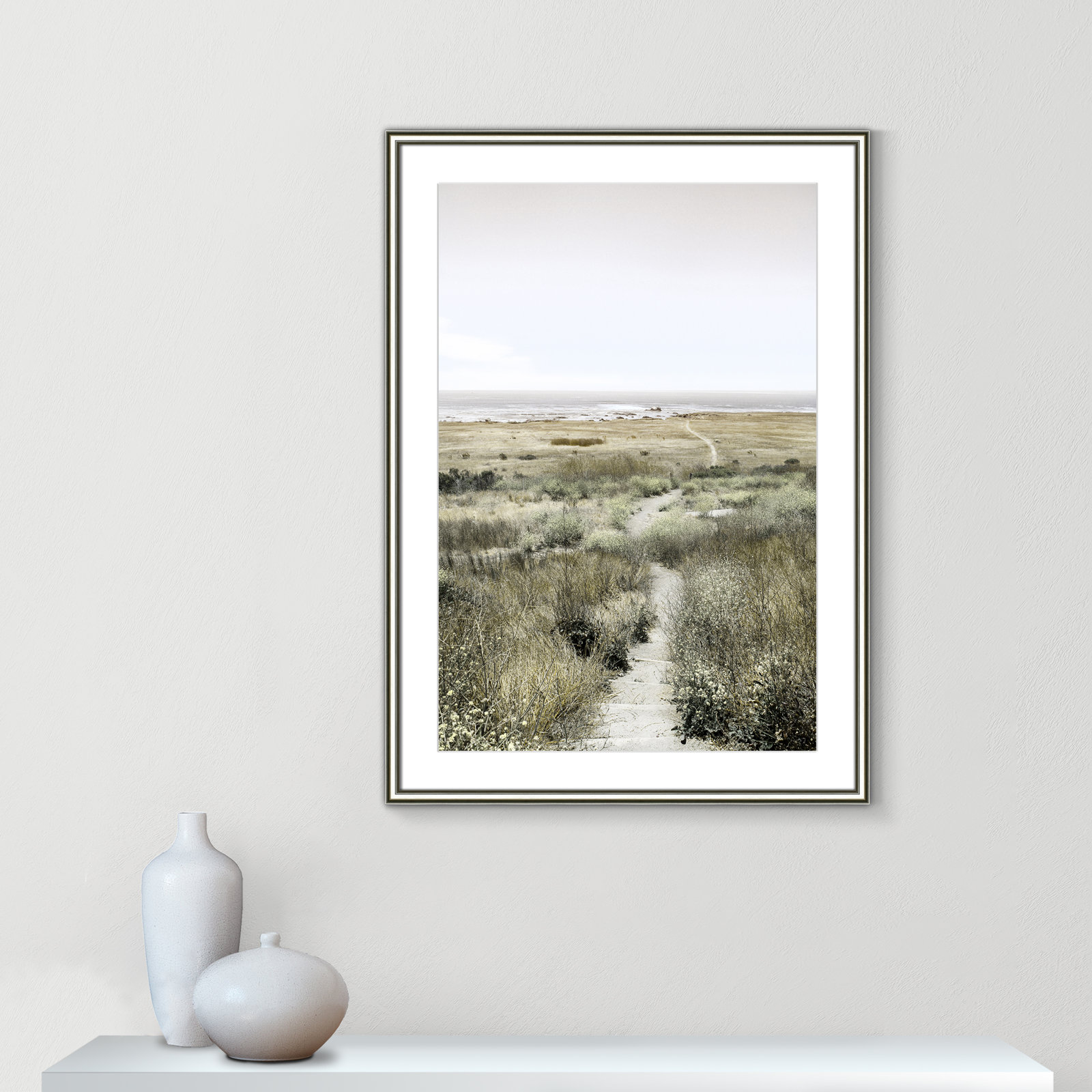 Toscani "Footpath to Paradise" Print, 26.75 W x 36.75 H x 0.88 D, Silver
