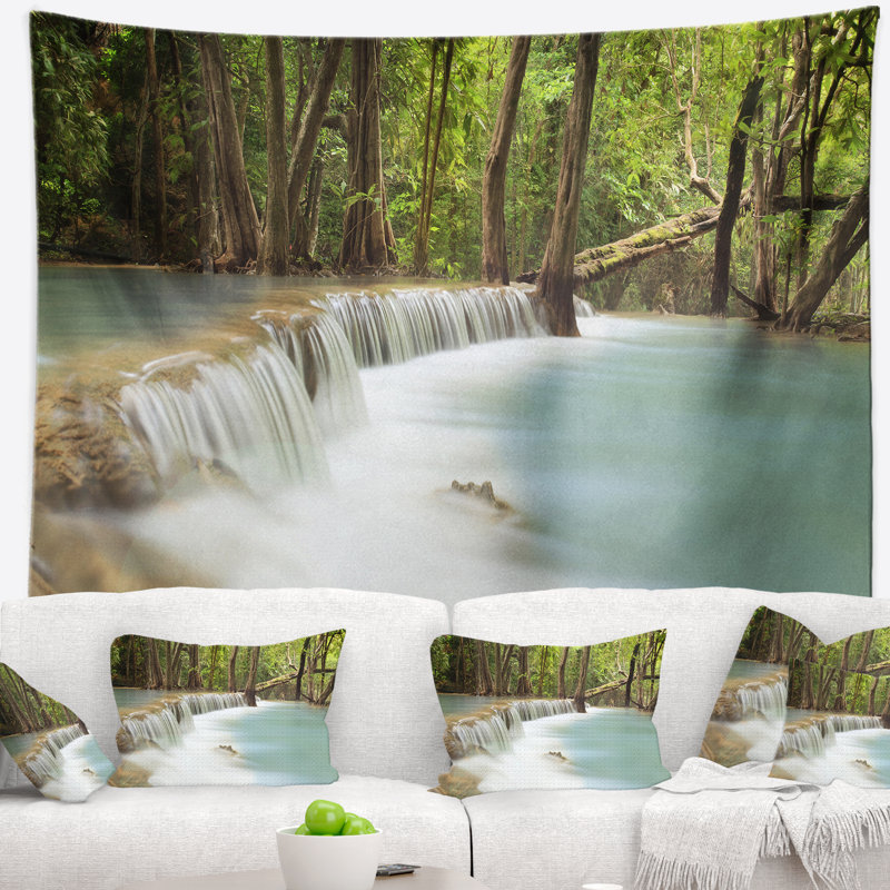 Photographie huai mae kamin cascade tapisserie, H 32 po x l 39 po