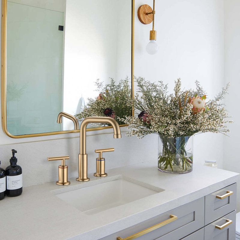 Bathroom Faucet with Drain Assembly, Brushed Gold