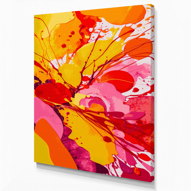 Art abstrait sur toile, aquarelle abstraite rouge, H 24 po x l 20 po