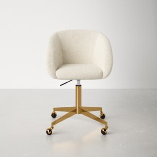 Baltimore Faux Fur Swivel Adjustable Golden Legs Desk Chair