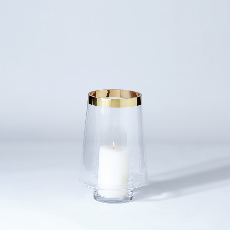 Banded Hurricane, Clear, 14" H x 9.5" W x 9.5" D