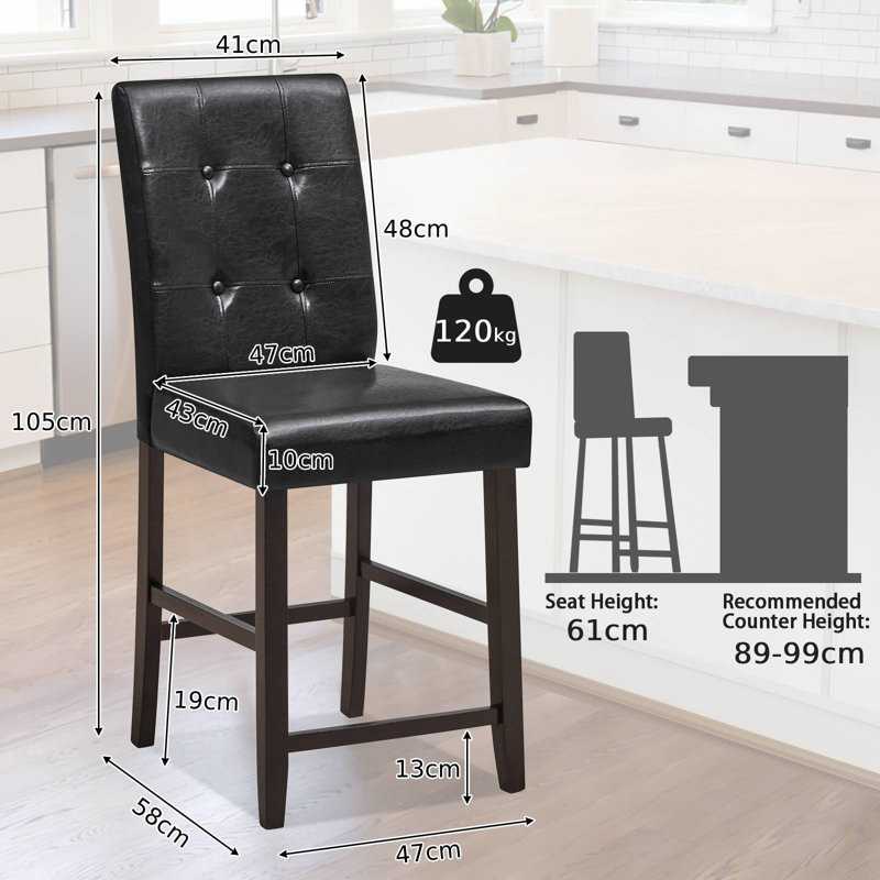 Amarantha Upholstered Counter Stool with Solid Wood Frame