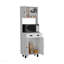 Garde-manger avec 2 armoires, 2 tablettes ouvertes et un tiroir-553328539