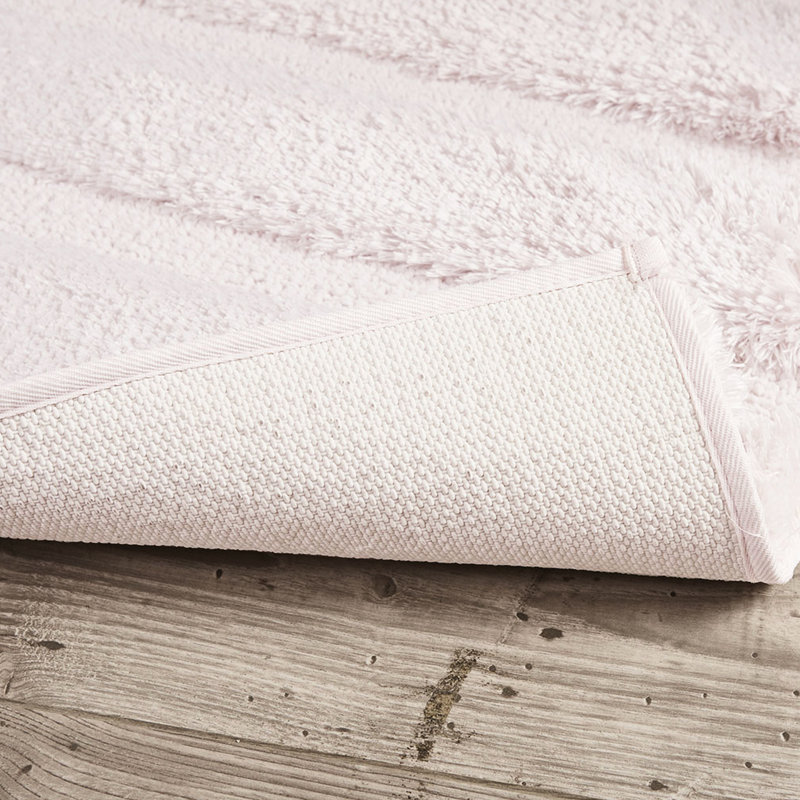 Tapis pour salle de bain 17 po x 24 po, motif rayé, envers antidérapant, fibre facile à laver, rayé, doux, lavable à la machine