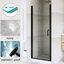 Porte de douche pivotante demi-cadre l 30 po x H 72 po au fini noir mat-112343071