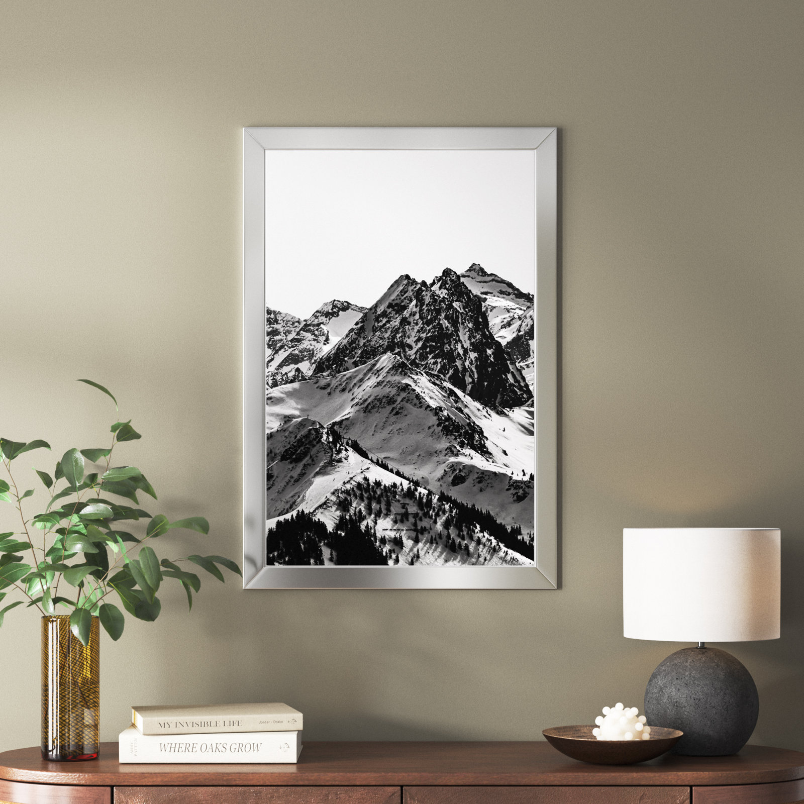 Up The Mountain by Oliver Gal, Silver, 38" H x 26" W x 0.5" D