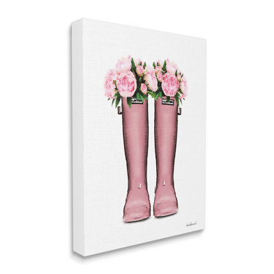 Art mural sur toile tendue surdimensionné rose avec pivoines roses