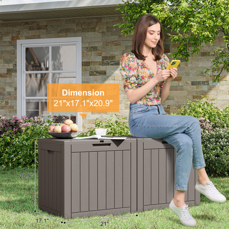 Boîte de rangement pour terrasse 31 gallons, Gris