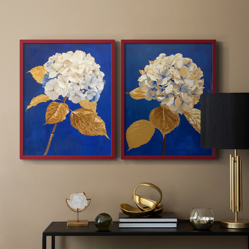 «FLORAL Series Lxxxi» - reproduction encadrée de qualité supérieure - prête à être accrochée - aucun clou requis - aucun clou requis