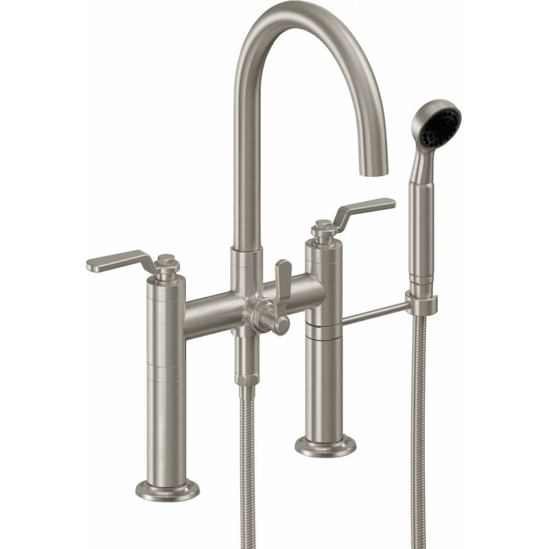 Descanso Tub Filler with Diverter, Lever Handle, Satin Nickel/Silver