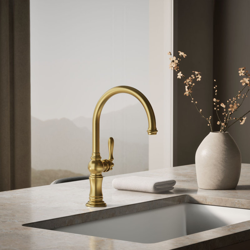 Artifacts® Single-Hole Kitchen Faucet with Swing Spout, Arc Spout Design, Oil-Rubbed Bronze