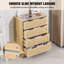 Commode 4 tiroirs en rotin, commode Boho, commode en rotin avec rangement spacieux, commode en rotin naturel