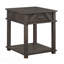 Table de bout rustique traditionnelle 1 pièce avec rangement en bois durable brun
