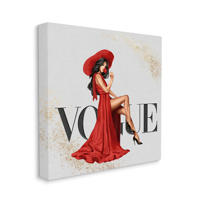 Glam Fashionista Red Elegant Designer Brand par Ziwei Li - impression d'art graphique